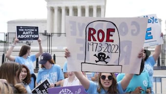 Demonstrators protest about the abortion outside the Supreme Court in Washington in 2022. File image/AP
