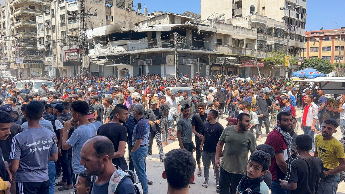 Palestinians wait to receive aid, in Gaza City, on May 25, 2025. Reuters File Palestinians wait to receive aid, in Gaza City, on May 25, 2025. Reuters File