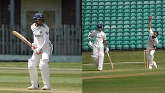 India's new Test captain Shubman Gill hit a fifty on Day 1 of the intrasquad game in Kent. Images: BCCI