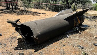 Remains of a ballistic missile lie on the ground following missile attacks by Iran on Israel, amid the Iran-Israel conflict, in northern Israel, June 23, 2025. File Image/Reuters