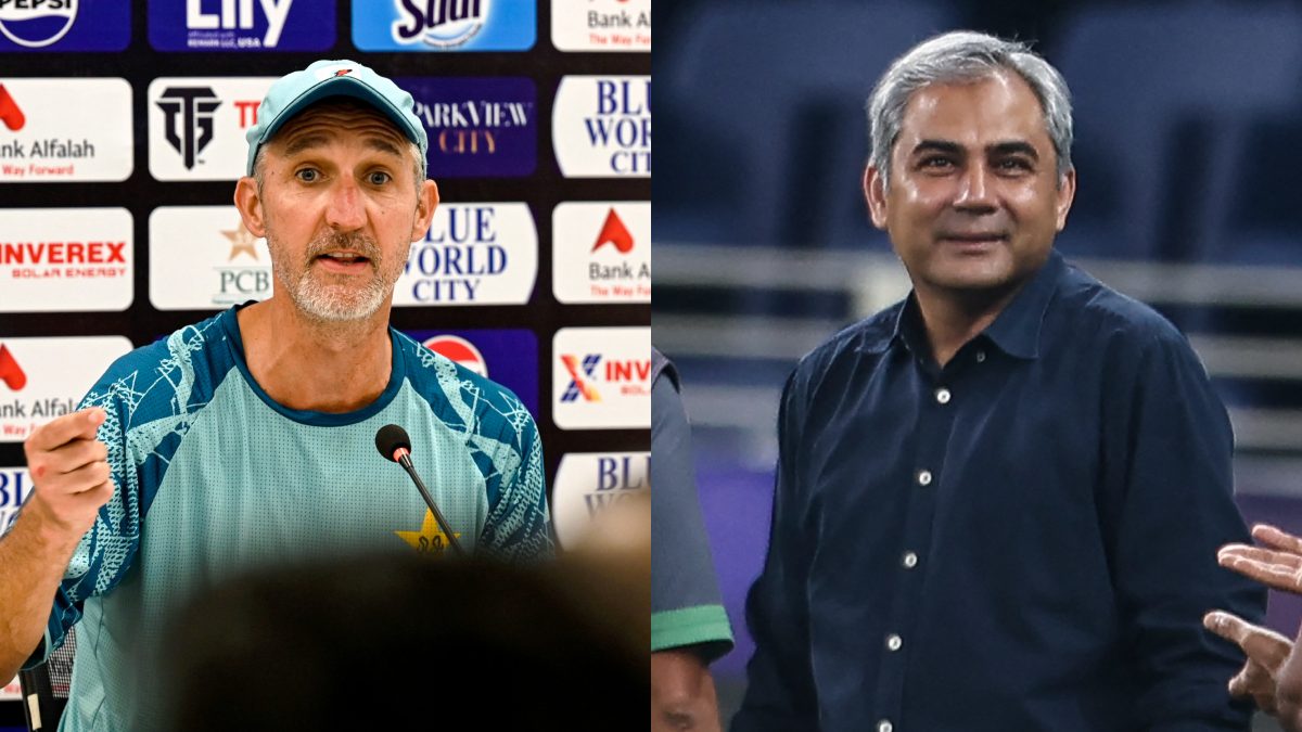Jason Gillespie hasn't been on good terms with Mohsin Naqvi-led Pakistan Cricket Board since quitting as Test coach. Images: AFP
Jason Gillespie hasn't been on good terms with Mohsin Naqvi-led Pakistan Cricket Board since quitting as Test coach. Images: AFP