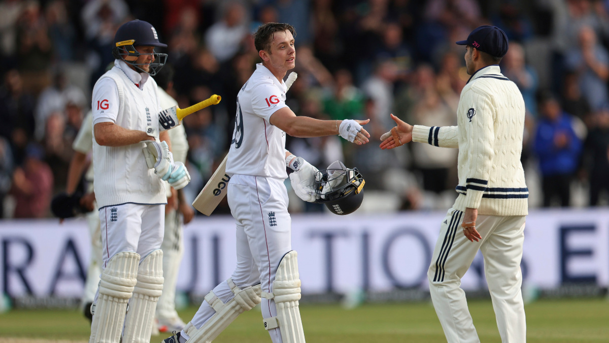 England's Jamie Smith shakes India captain Shubman Gill's hand after hitting the winning shot to seal a five-wicket victory for his team at Headingley on Tuesday. AP England's Jamie Smith shakes India captain Shubman Gill's hand after hitting the winning shot to seal a five-wicket victory for his team at Headingley on Tuesday. AP