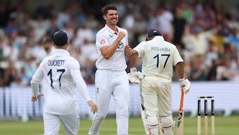 England pacer Josh Tongue celebrates after dismissing India vice-captain Rishabh Pant on Day 2 of the first Test in Headingley. AP