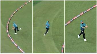 Michael Neser's catch during the BBL 12 final between Brisbane Heat and Perth Scorchers was cited as one of the reasons behind the MCC deeming such catches as illegal. Image credit: Screengrab of video posted by @7Cricket on X