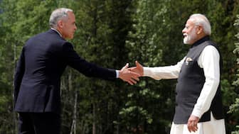 Canadian Prime Minister Mark Carney and India's Prime Minister Narendra Modi shake hands before posing for a photo during the G7 Leaders' Summit in Kananaskis, in Alberta, Canada, June 17, 2025. Reuters