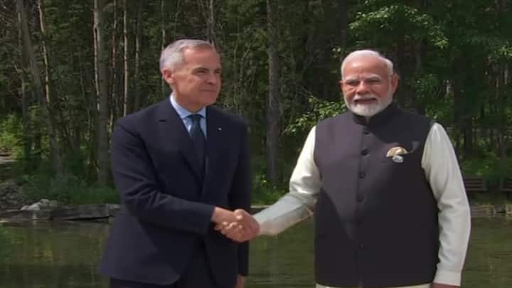 PM Modi welcomed by Canadian PM Carney at G7, holds bilateral with German Chancellor