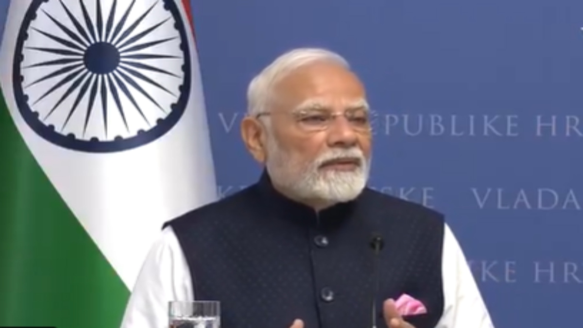 Prime Minister Narendra Modi addresses a joint briefing in Zagreb, Croatia, on Wednesday. ANI  Prime Minister Narendra Modi addresses a joint briefing in Zagreb, Croatia, on Wednesday. ANI