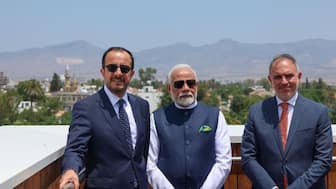 During their engagement, PM Narendra Modi and Cyprus President Nikos Christodoulides viewed the mountains near Nicosia, overlooking territory currently under Turkish occupation. Image: X/NarendraModi
