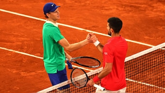Some feedback from Novak Djokovic in 2022 helped Jannik Sinner massively improve his game. Image: Reuters