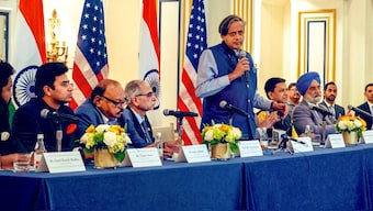  A multi-party delegation of India, led by Congress MP Shashi Tharoor, during an interaction with members of the Indian community, in USA. PTI