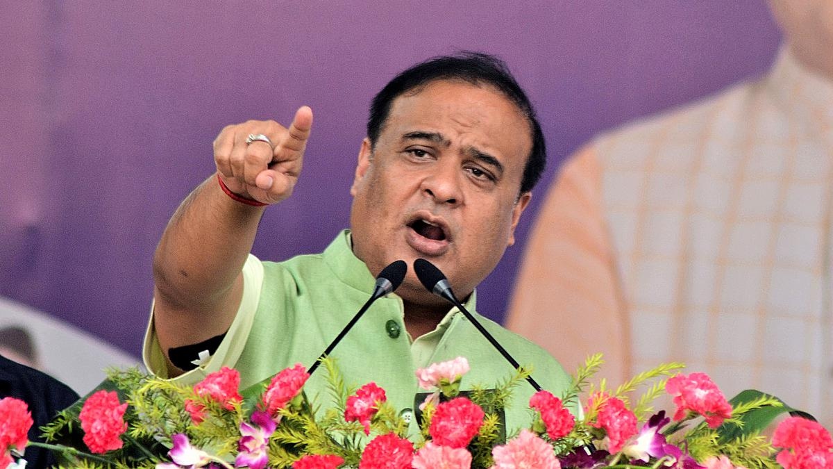 Assam Chief Minister Himanta Biswa Sarma addresses a rally. File Image / PTI Assam Chief Minister Himanta Biswa Sarma addresses a rally. File Image / PTI