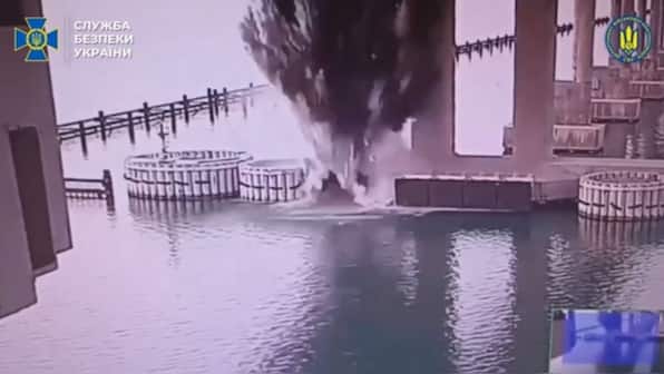 WATCH Ukraine hits Kerch Bridge with 1,000 kg underwater explosives in 'third' confirmed strike