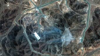 This handout satellite picture provided by Maxar Technologies and taken on June 22, 2025, shows Iran's Fordow Fuel Enrichment Plant (FFEP), northeast of the city of Qom, after US strikes on the site. Image- AFP