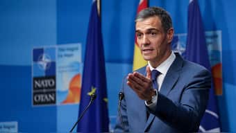 Spanish Prime Minister Pedro Sanchez attends a press conference at a Nato summit in The Hague, Netherlands, June 25, 2025. File Image/Reuters