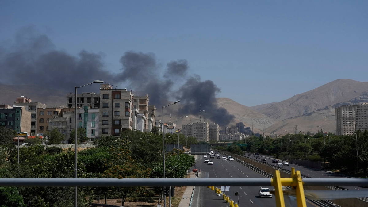 Smoke rises from an oil storage facility after it appeared to have been struck by an Israeli strike on Saturday, in Tehran, Iran, on Monday. AP  Smoke rises from an oil storage facility after it appeared to have been struck by an Israeli strike on Saturday, in Tehran, Iran, on Monday. AP
