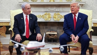 US President Donald Trump meets with Israeli Prime Minister Benjamin Netanyahu in the Oval Office at the White House in Washington, US, April 7, 2025. Reuters File