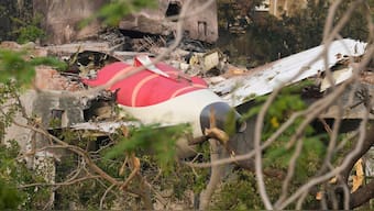 Wreckage from Thursday's Air India plane crash lies atop a building in Ahmedabad, India, June 14, 2025. AP
