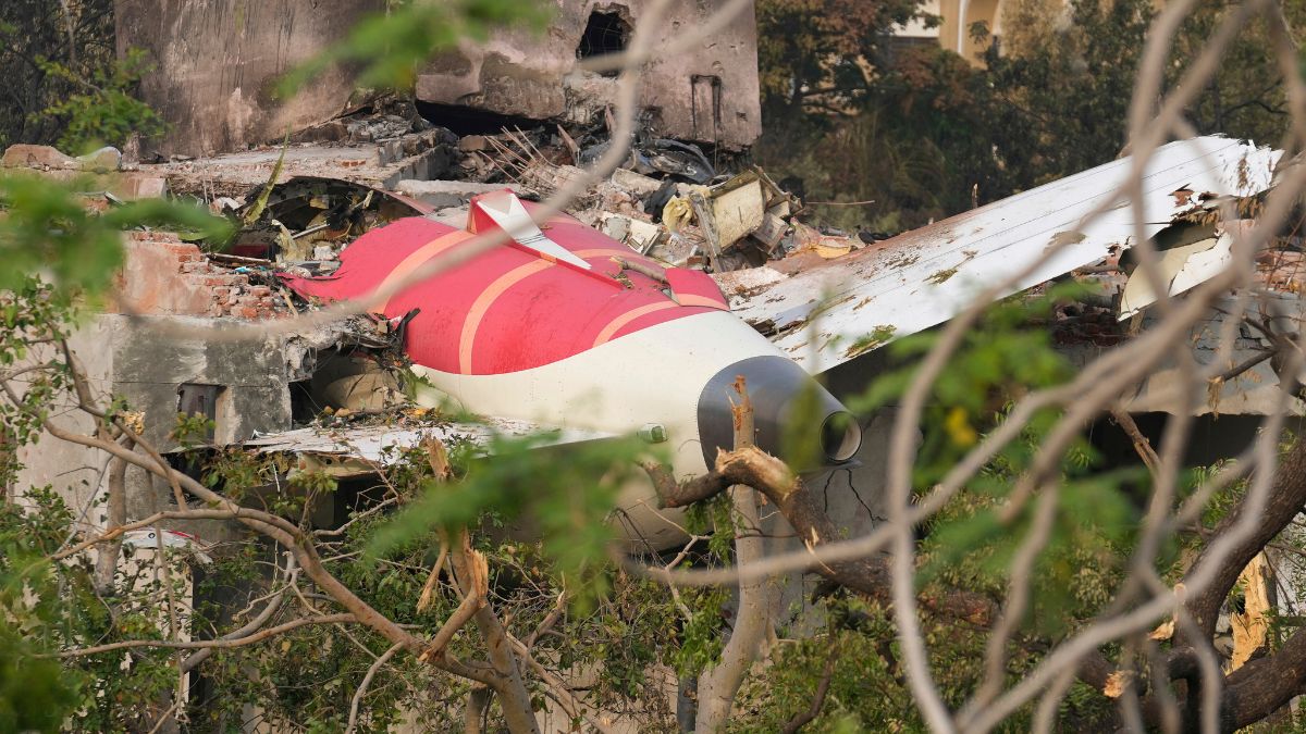 Wreckage from Thursday's Air India plane crash lies atop a building in Ahmedabad, India, June 14, 2025. AP Wreckage from Thursday's Air India plane crash lies atop a building in Ahmedabad, India, June 14, 2025. AP