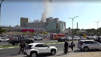 Smoke billows from southern Israel hospital after reported Iranian missile attack. Reuters