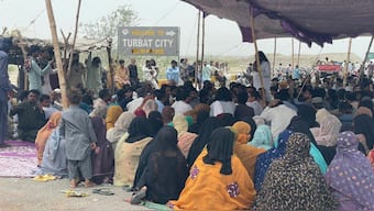 Sit-in protest in Balochistan. X/ @Baloch YakjehtiC/ Representative image