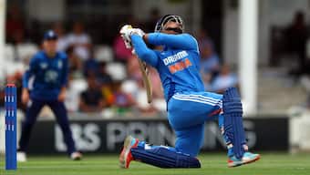 India U-19's Vaibhav Suryavanshi in action in the first Youth ODI against England U-19 at Hove. Reuters
