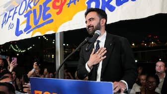 Zohran Mamdani gestures as he speaks during a watch party for his primary election, which includes his bid to become the Democratic candidate for New York City mayor in the upcoming November 2025 election, in New York City, US, June 25, 2025.  File Image / Reuters
