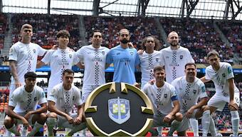 Auckland's city players pose ahead of the Club World Cup 2025 Group C match against Bayern Munich. Image: AFP