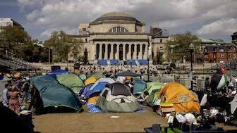 Pro-Palestinian demonstration encampment is seen at the Columbia University. File image/AP