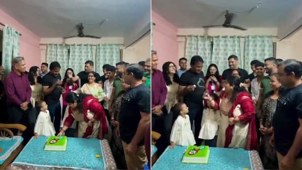 WATCH - MS Dhoni wins hearts with his simplicity as he attends family birthday party 