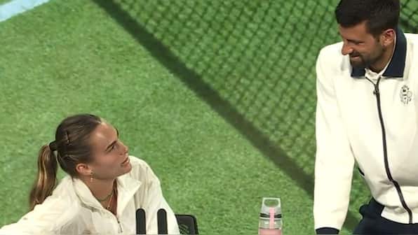 WATCH - Novak Djokovic crashes Aryna Sabalenka's press conference at Wimbledon to offer advice