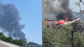 Ahmedabad Plane Crash News Live: Visuals from crash site in Gujarat.