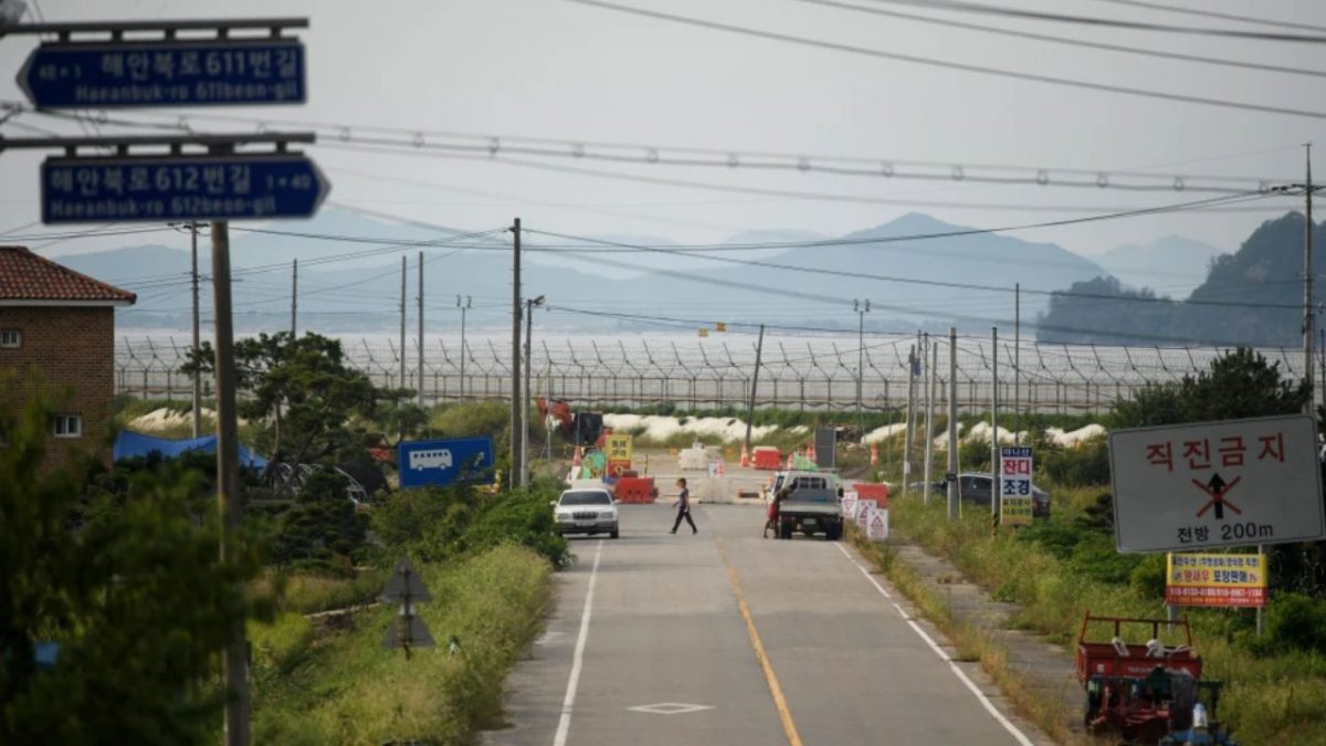 The North Korean skyline seen across the Demilitarized Zone from the South Korean island of Gwanghwa in 2017. Source: AFP The North Korean skyline seen across the Demilitarized Zone from the South Korean island of Gwanghwa in 2017. Source: AFP