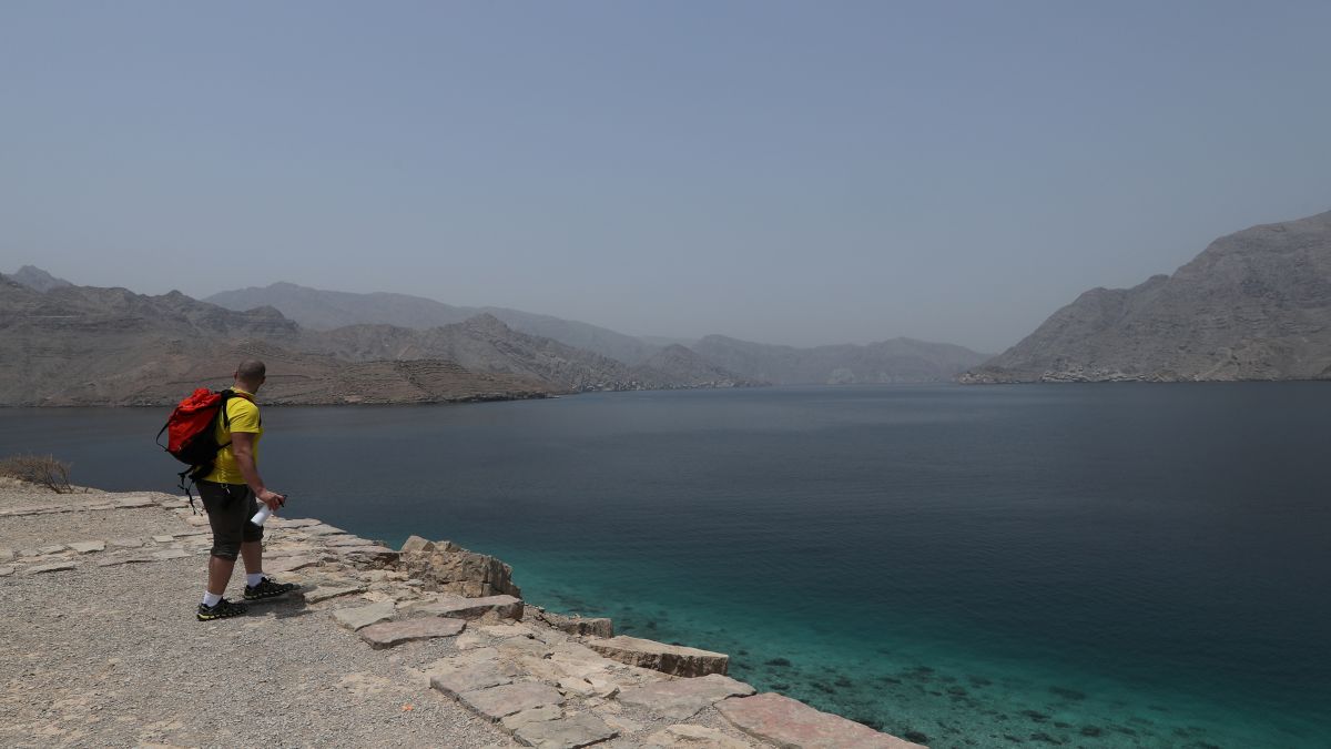 A tourist looks to the waters, at Al Jazeera Shamm, near the Strait of Hormuz, in Musandam province, Oman. The Strait of Hormuz connects the Persian Gulf to the Arabian Sea. File image/Reuters A tourist looks to the waters, at Al Jazeera Shamm, near the Strait of Hormuz, in Musandam province, Oman. The Strait of Hormuz connects the Persian Gulf to the Arabian Sea. File image/Reuters