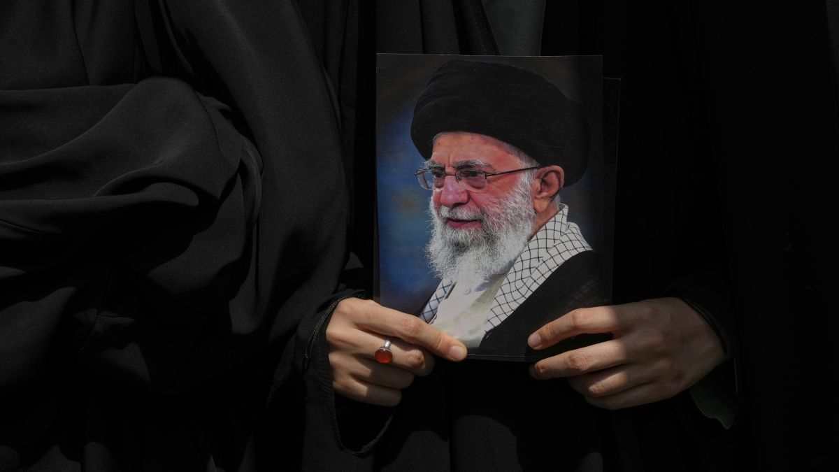 A protester holds a poster of the Iranian Supreme Leader Ayatollah Ali Khamenei during a protest to condemn Israeli attacks on multiple cities across Iran. On Sunday, the US joined Israel's strikes on Tehran, attacking three of the country's nuclear facilities. File image/AP A protester holds a poster of the Iranian Supreme Leader Ayatollah Ali Khamenei during a protest to condemn Israeli attacks on multiple cities across Iran. On Sunday, the US joined Israel's strikes on Tehran, attacking three of the country's nuclear facilities. File image/AP