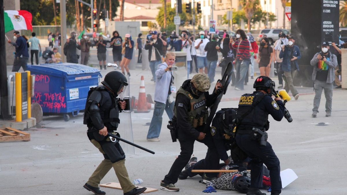 'They spit, we hit': Trump says LA 'invaded and occupied' by illegal migrants, orders 'to set it free'. Image: AFP 'They spit, we hit': Trump says LA 'invaded and occupied' by illegal migrants, orders 'to set it free'. Image: AFP