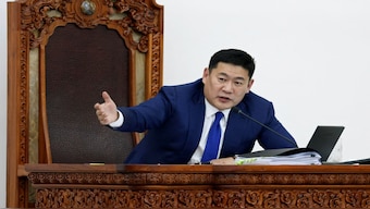 Mongolian Prime Minister Luvsannamsrain Oyun-Erdene speaks at the parliament before a confidence vote, in Ulaanbaatar, Mongolia. He lost the confidence vote prompting his ouster from the position. Reuters