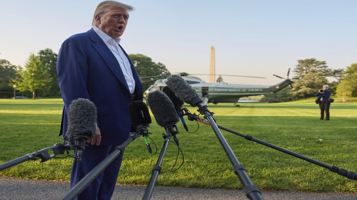 US President Donald Trump speaks with reporters before boarding Marine One on the South Lawn of the White House. It is during this interaction that he dropped the F-bomb. AP US President Donald Trump speaks with reporters before boarding Marine One on the South Lawn of the White House. It is during this interaction that he dropped the F-bomb. AP