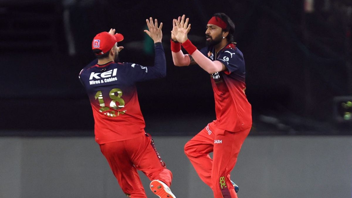 Krunal Pandya picked up two crucial wickets as RCB made a comeback. Image: Reuters Krunal Pandya picked up two crucial wickets as RCB made a comeback. Image: Reuters