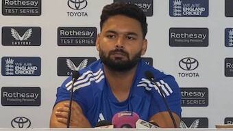 Rishabh Pant at the press conference ahead of 1st Test against England. Image: X/RevSportz