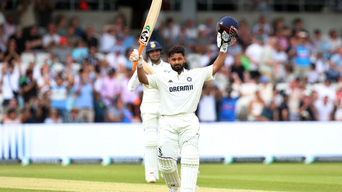 Rishabh Pant celebrates after hitting his 7th ton. Image: Reuters Rishabh Pant celebrates after hitting his 7th ton. Image: Reuters