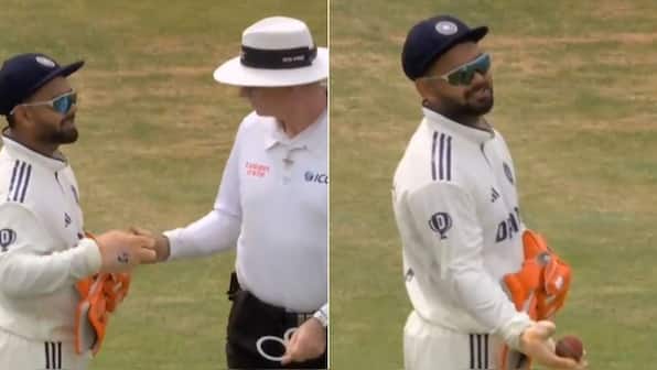 Rishabh Pant involved in heated argument with umpire, throws ball in anger - WATCH