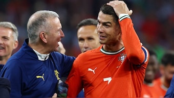 Cristiano Ronaldo celebrates after winning the Nations League. Image: Reuters
