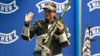 Sift Kaur Samra won the gold medal in Kazakhstan. Image: X/India_AllSports