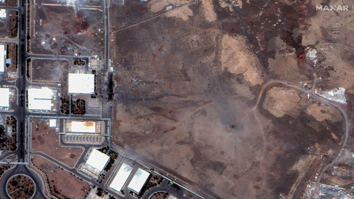 A satellite image shows airstrike craters over the underground centrifuge halls of the Natanz Enrichment Facility, following US airstrikes amid the Iran-Israel conflict, in Natanz County, Iran. Maxar Technologies/Reuters A satellite image shows airstrike craters over the underground centrifuge halls of the Natanz Enrichment Facility, following US airstrikes amid the Iran-Israel conflict, in Natanz County, Iran. Maxar Technologies/Reuters