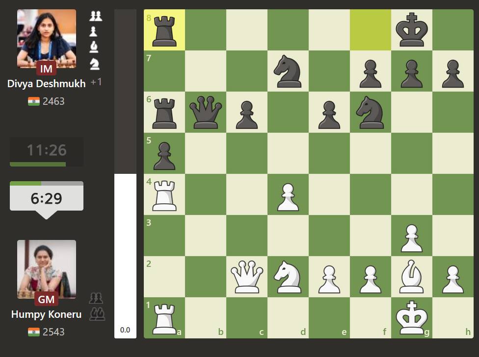 Chess world cup final live, Humpy Koneru vs Divya Deshmukh