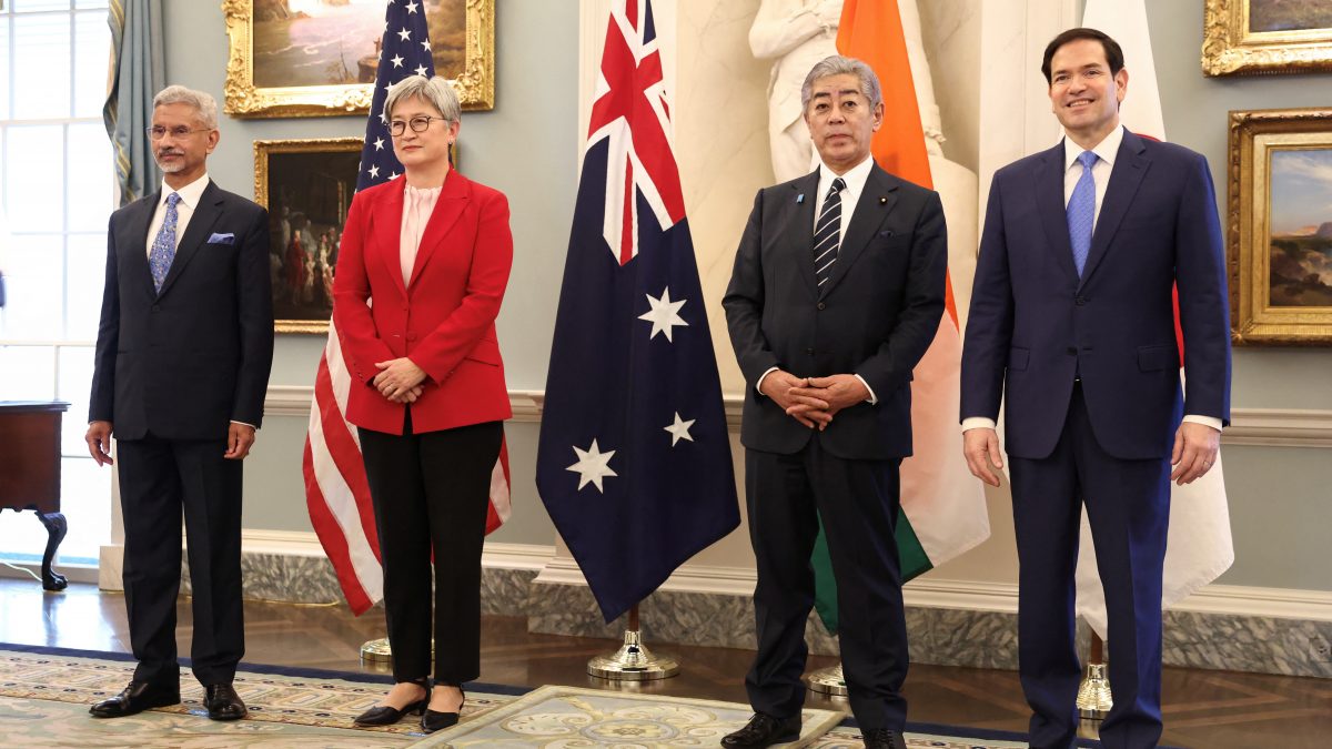 Indian External Affairs Minister S Jaishankar, Australia’s Foreign Minister Penny Wong, Japanese Foreign Minister Takeshi Iwaya and US Secretary of State Marco Rubio stand together at the start of their meeting of the Indo-Pacific Quad at the State Department in Washington, DC, US, Reuters Indian External Affairs Minister S Jaishankar, Australia’s Foreign Minister Penny Wong, Japanese Foreign Minister Takeshi Iwaya and US Secretary of State Marco Rubio stand together at the start of their meeting of the Indo-Pacific Quad at the State Department in Washington, DC, US, Reuters