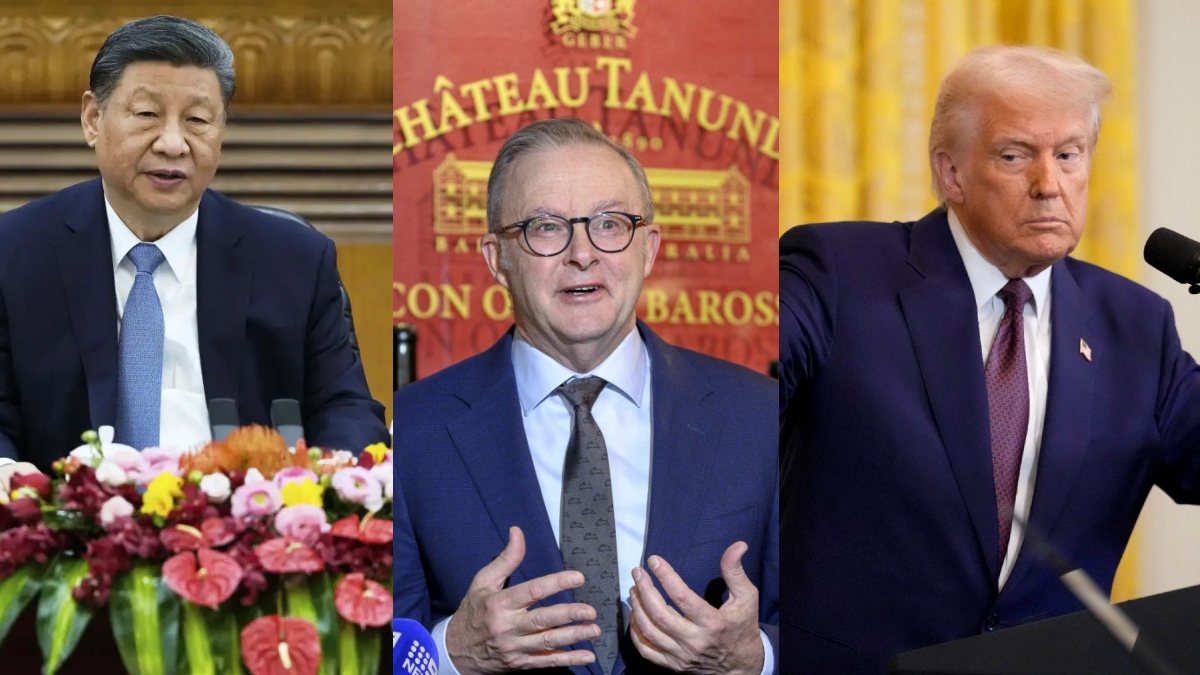 From Left to Right: Chinese President Xi Jinping, Australian Prime Minister Anthony Albanese and US President Donald Trump. AP From Left to Right: Chinese President Xi Jinping, Australian Prime Minister Anthony Albanese and US President Donald Trump. AP