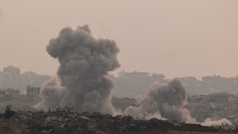 Smoke rises from Gaza after an explosion, as seen from the Israeli side of the Israel-Gaza border. File image/ Reuters