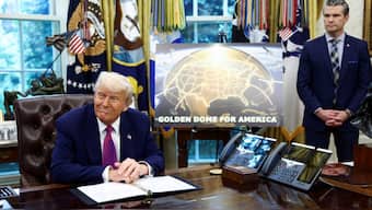 US President Donald Trump makes an announcement regarding the Golden Dome missile defense shield next to US Defense Secretary Pete Hegseth in the Oval Office of the White House in Washington, DC, US. File image/Reuters