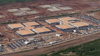 (File) An aerial view shows construction underway on a Project Stargate AI infrastructure site, a collaboration between three large tech companies – OpenAI, SoftBank, and Oracle - in Abilene, Texas, US, April 23, 2025. Reuters
